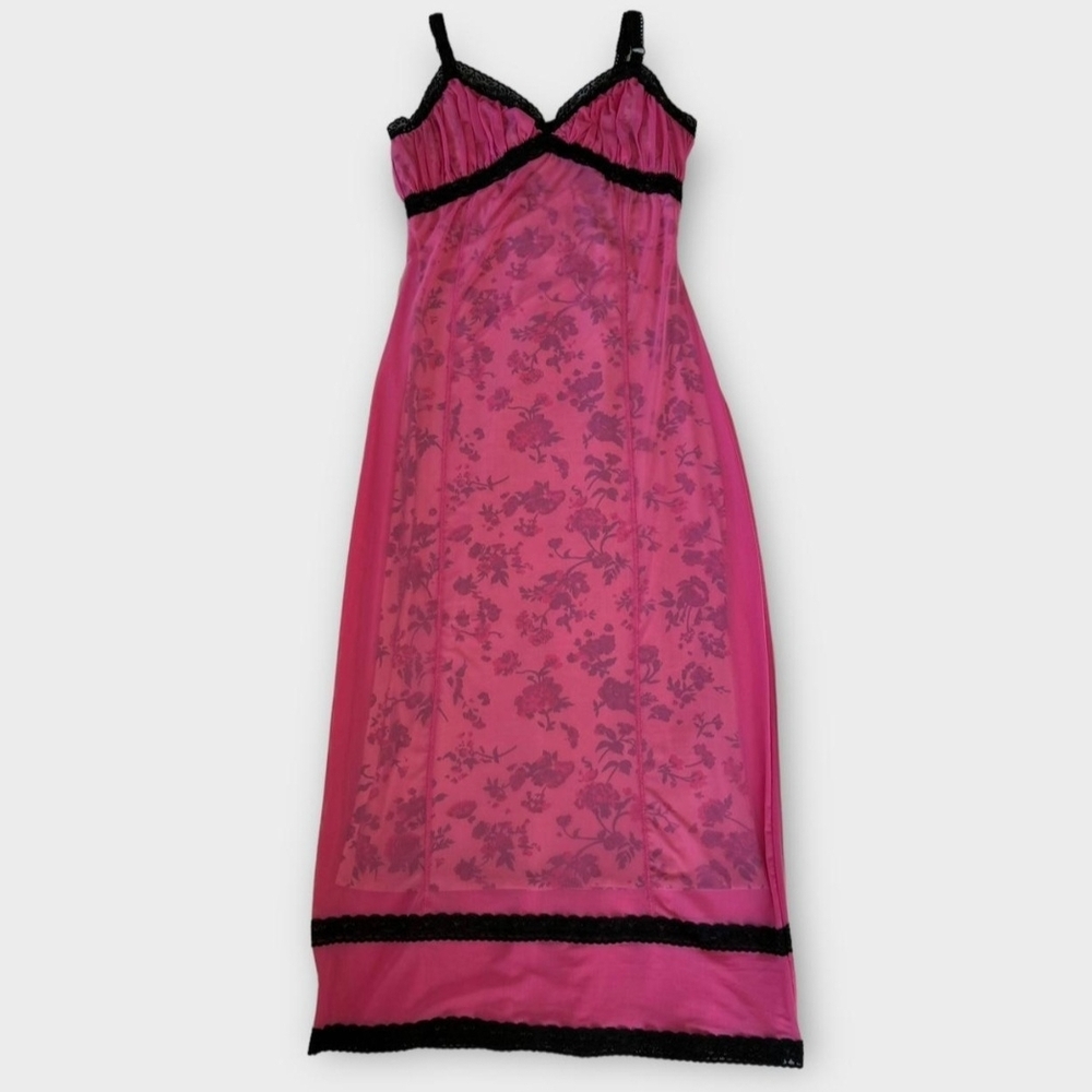 URBAN OUTFITTERS, Pink/Black Floral Maxi Dress